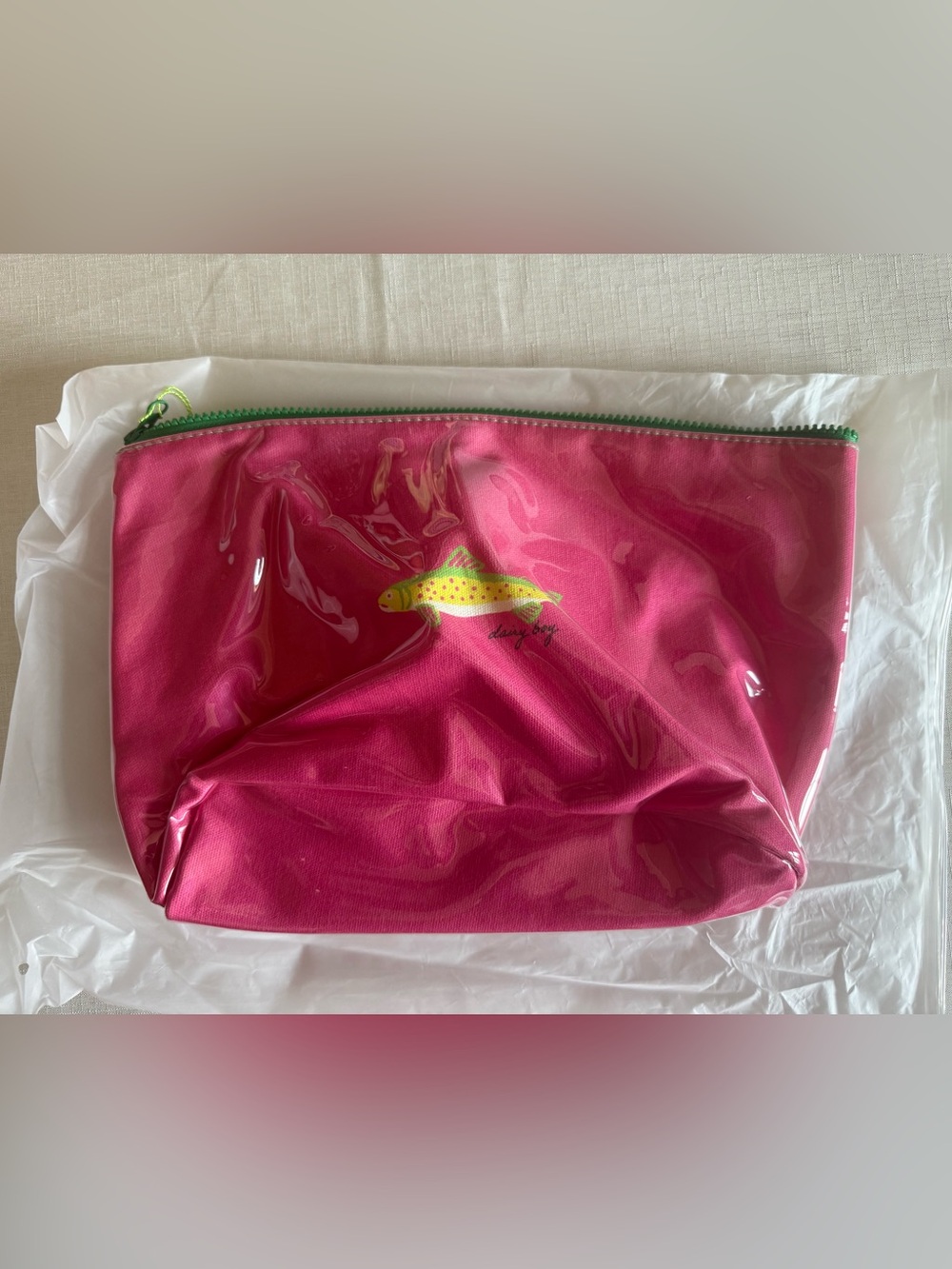 Dairy Boy Neon Fishy Make Up Bag Large NWT